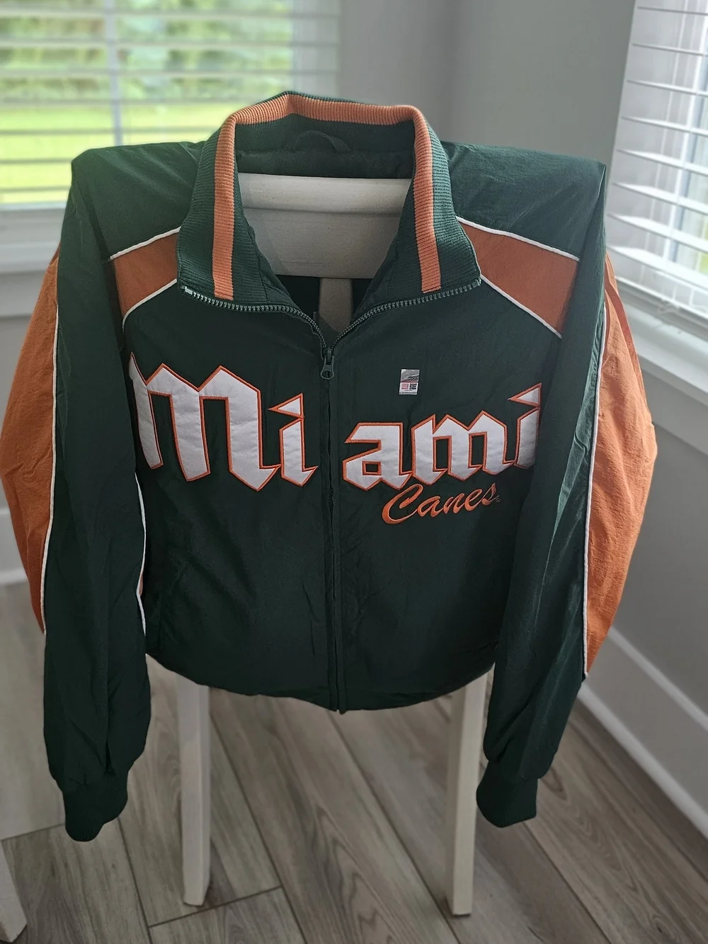Hollister University of Miami Hurricanes Graphic Windbreaker Jacket Large
